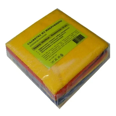 Салфетка из микрофибры 220гр/м2 30х30см ассорти 10шт/упак